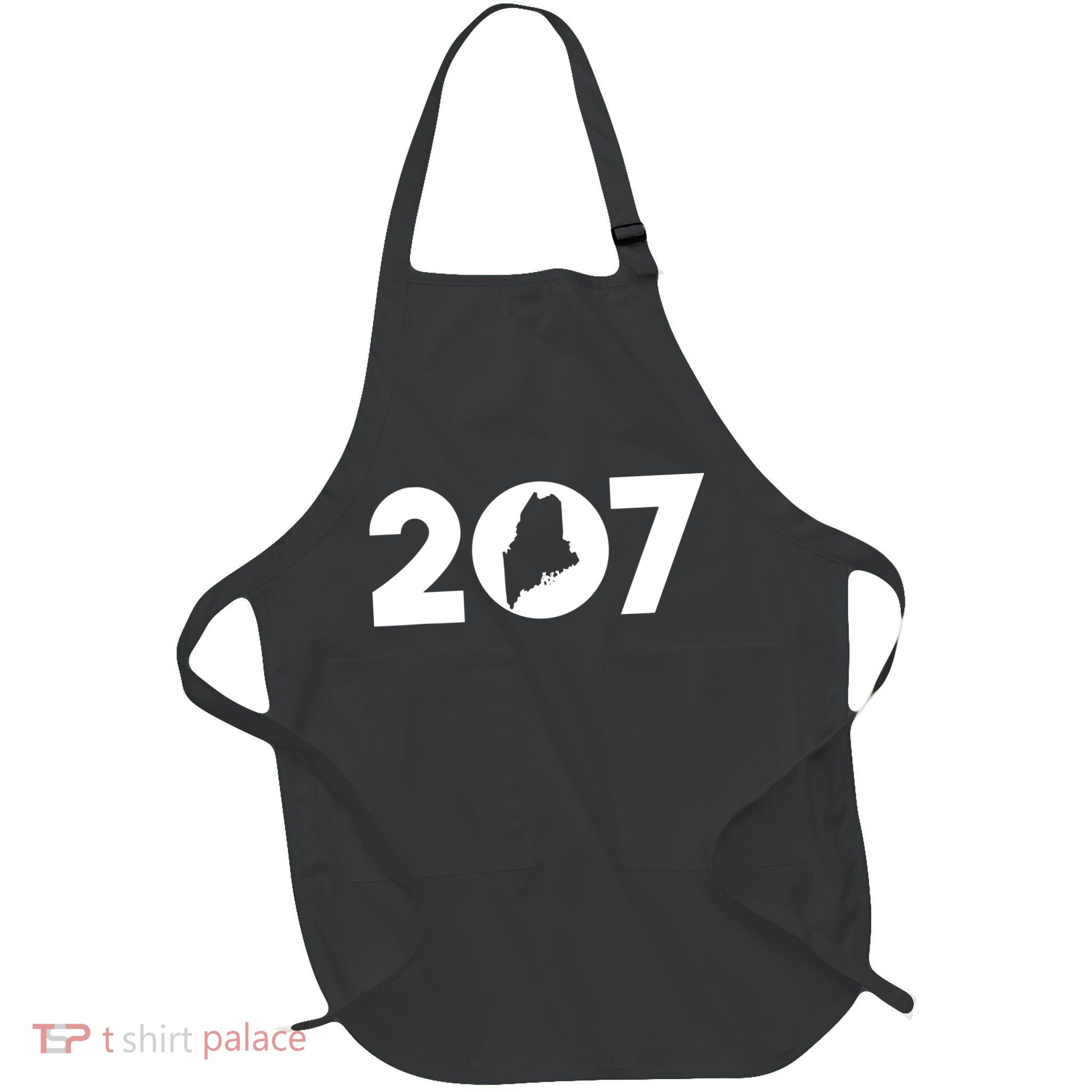 Maine Map Inside The 207 Area Code Maine Me Pride Apron