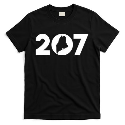 Maine Map Inside The 207 Area Code Maine Me Pride T-Shirt