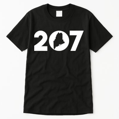 Maine Map Inside The 207 Area Code Maine Me Pride Tall T-Shirt