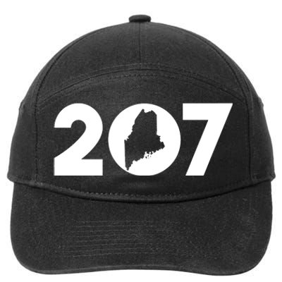 Maine Map Inside The 207 Area Code Maine Me Pride 7-Panel Snapback Hat