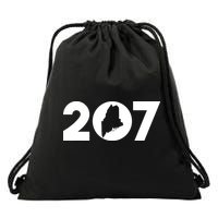 Maine Map Inside The 207 Area Code Maine Me Pride Drawstring Bag
