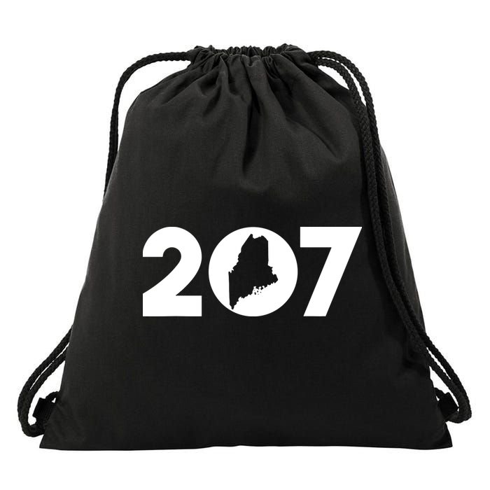 Maine Map Inside The 207 Area Code Maine Me Pride Drawstring Bag
