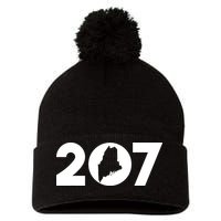 Maine Map Inside The 207 Area Code Maine Me Pride Pom Pom 12in Knit Beanie