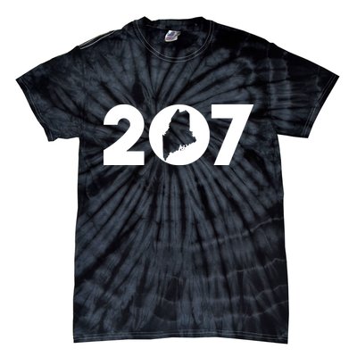 Maine Map Inside The 207 Area Code Maine Me Pride Tie-Dye T-Shirt