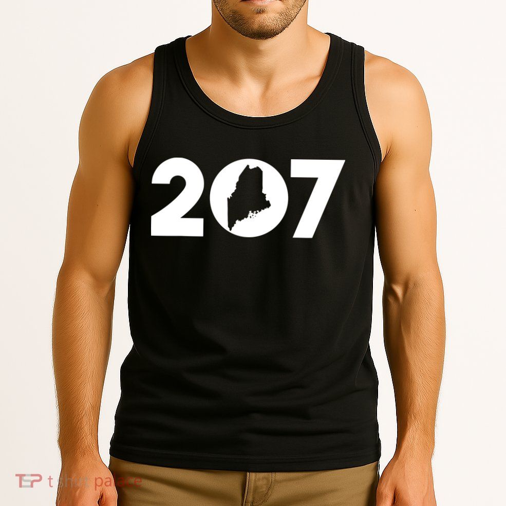 Maine Map Inside The 207 Area Code Maine Me Pride Tank Top