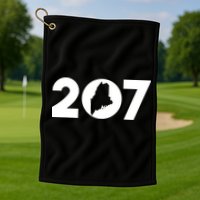 Maine Map Inside The 207 Area Code Maine Me Pride Golf Towel