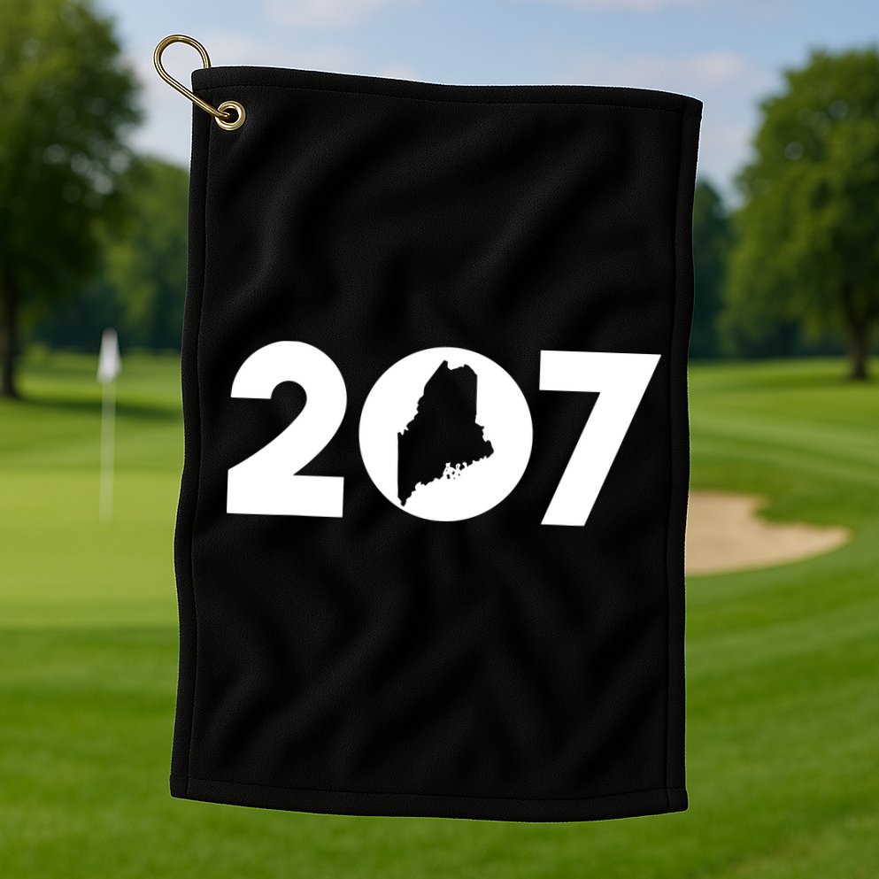 Maine Map Inside The 207 Area Code Maine Me Pride Golf Towel