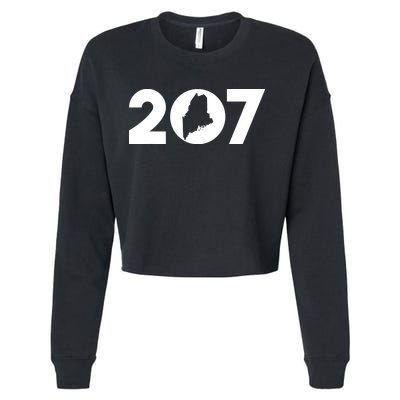 Maine Map Inside The 207 Area Code Maine Me Pride Cropped Pullover Crew