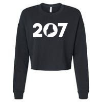 Maine Map Inside The 207 Area Code Maine Me Pride Cropped Pullover Crew