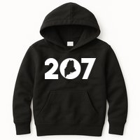 Maine Map Inside The 207 Area Code Maine Me Pride Kids Hoodie
