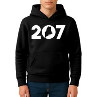 Maine Map Inside The 207 Area Code Maine Me Pride Kids Hoodie