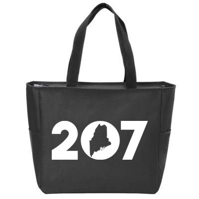 Maine Map Inside The 207 Area Code Maine Me Pride Zip Tote Bag