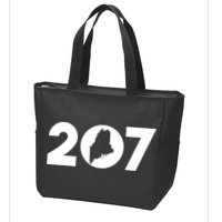 Maine Map Inside The 207 Area Code Maine Me Pride Zip Tote Bag