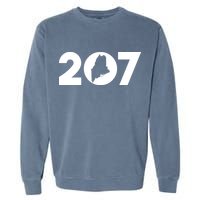 Maine Map Inside The 207 Area Code Maine Me Pride Garment-Dyed Sweatshirt