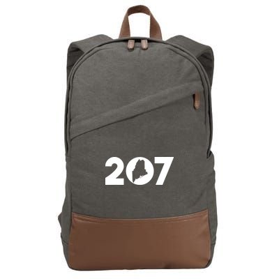 Maine Map Inside The 207 Area Code Maine Me Pride Cotton Canvas Backpack