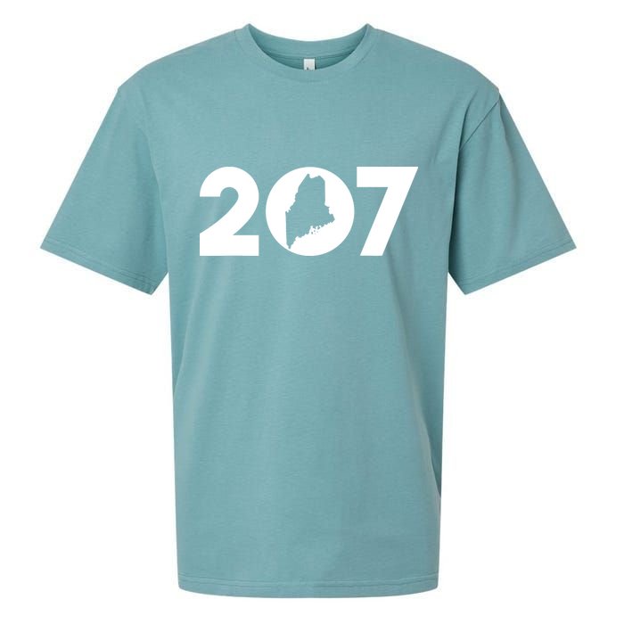 Maine Map Inside The 207 Area Code Maine Me Pride Sueded Cloud Jersey T-Shirt