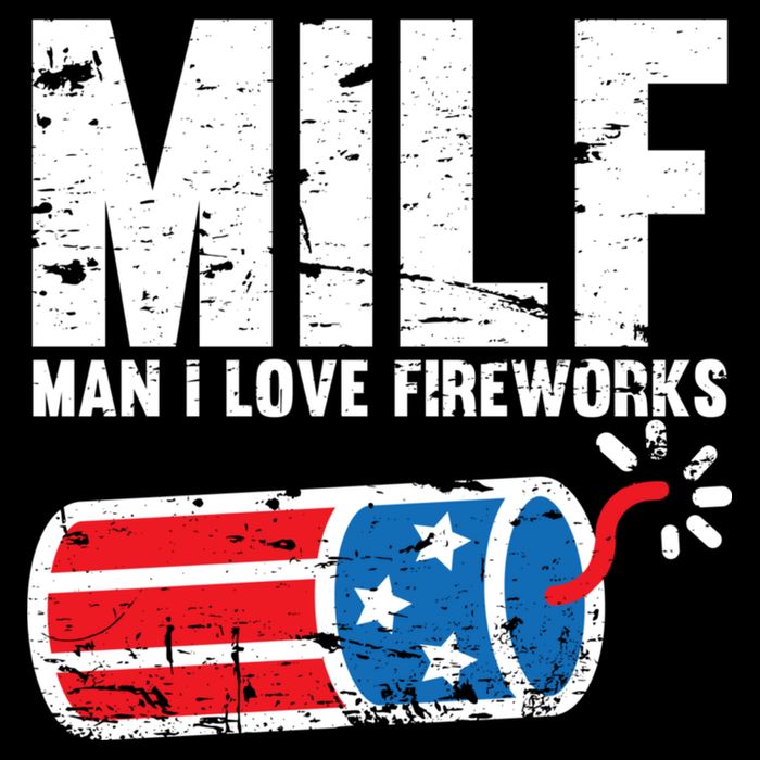 MILF Man I Love Fireworks 4th Of July Funny Fourth Of July Drawstring Bag