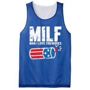 MILF Man I Love Fireworks 4th Of July Funny Fourth Of July Mesh Reversible Basketball Jersey Tank