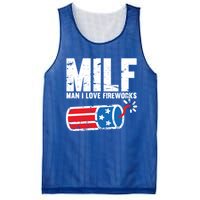 MILF Man I Love Fireworks 4th Of July Funny Fourth Of July Mesh Reversible Basketball Jersey Tank