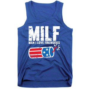 MILF Man I Love Fireworks 4th Of July Funny Fourth Of July Tank Top