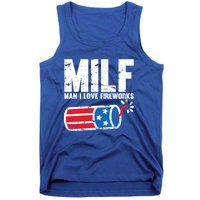 MILF Man I Love Fireworks 4th Of July Funny Fourth Of July Tank Top