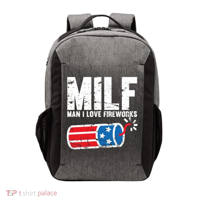 MILF Man I Love Fireworks 4th Of July Funny Fourth Of July Vector Backpack