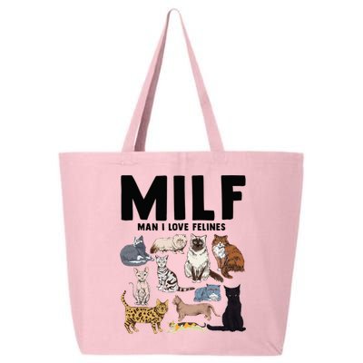 MILF Man I Love Felines Funny Cat Vintage 25L Jumbo Tote