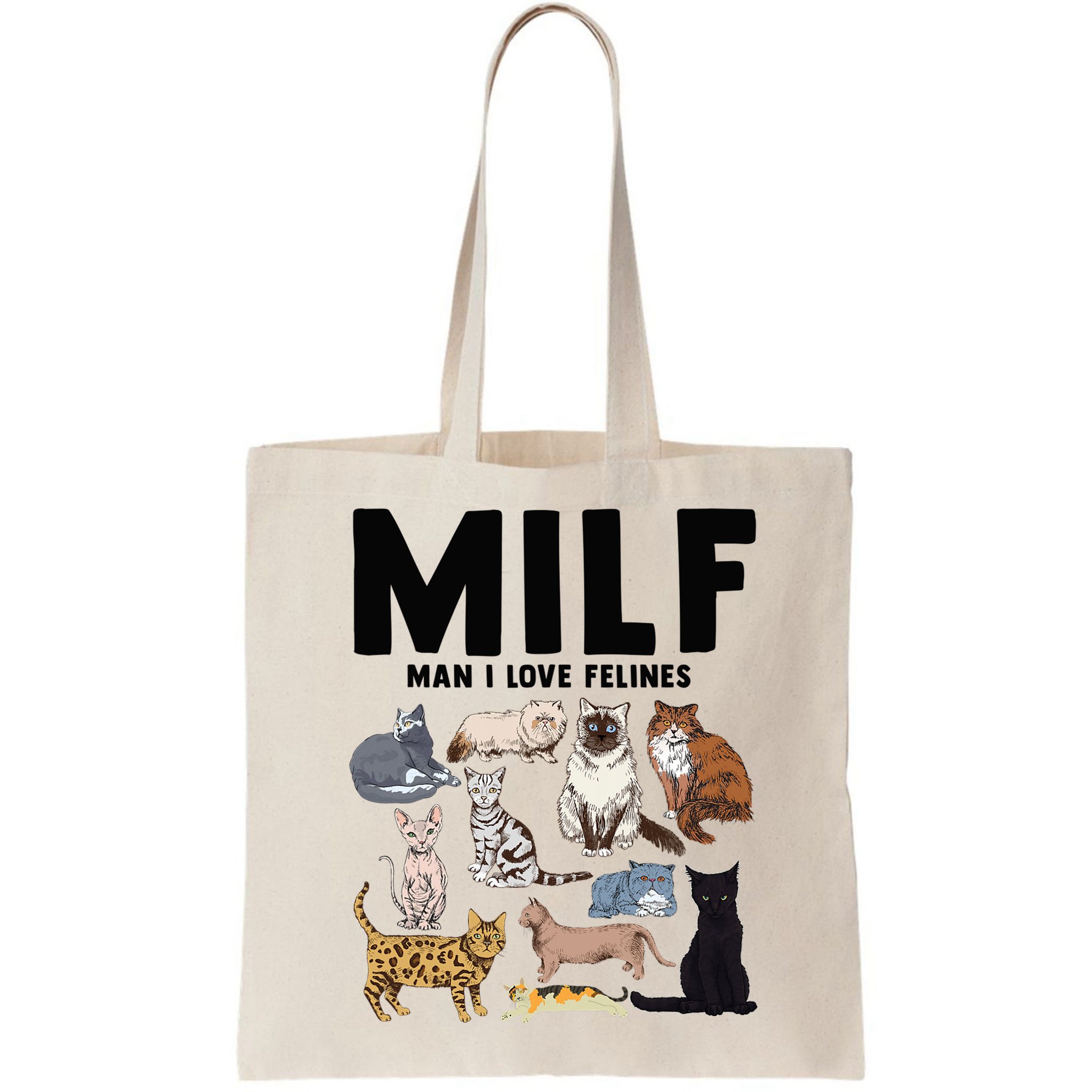 MILF Man I Love Felines Funny Cat Vintage Bag