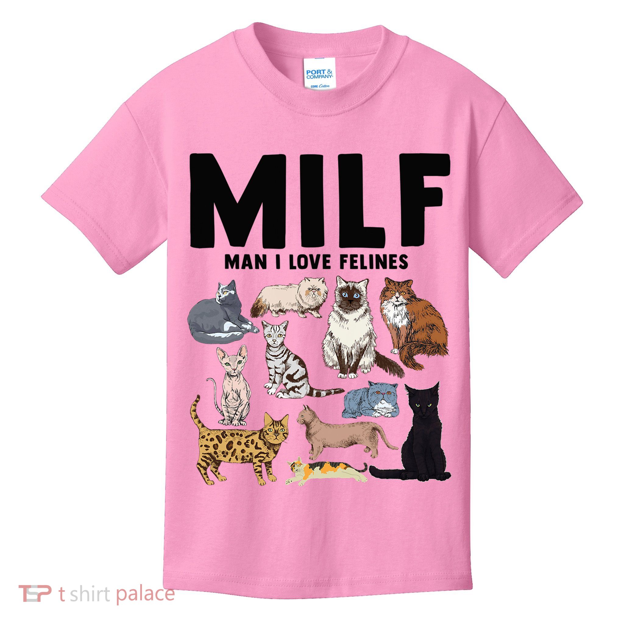 MILF Man I Love Felines Funny Cat Vintage Kids T-Shirt