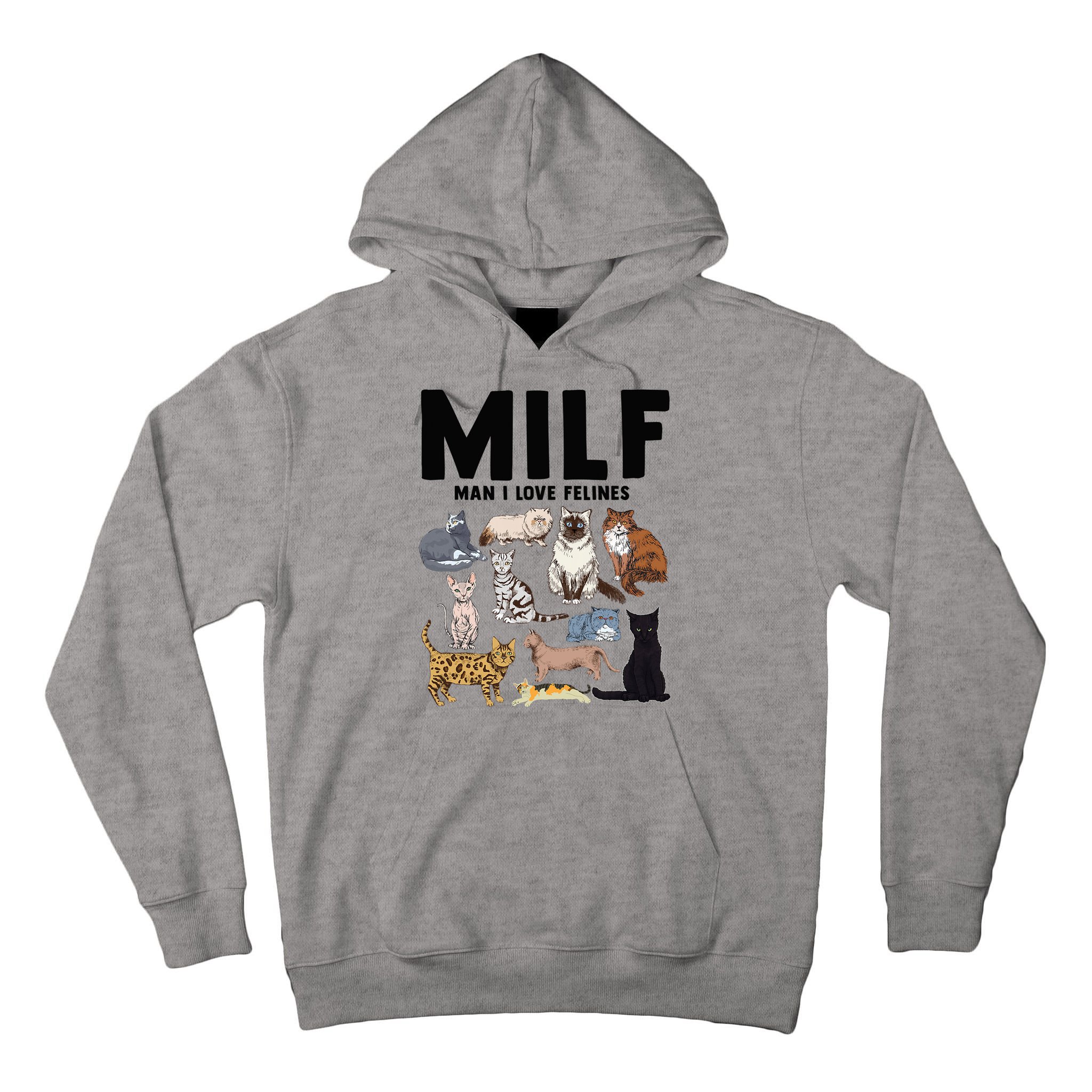 MILF Man I Love Felines Funny Cat Vintage Tall Hoodie