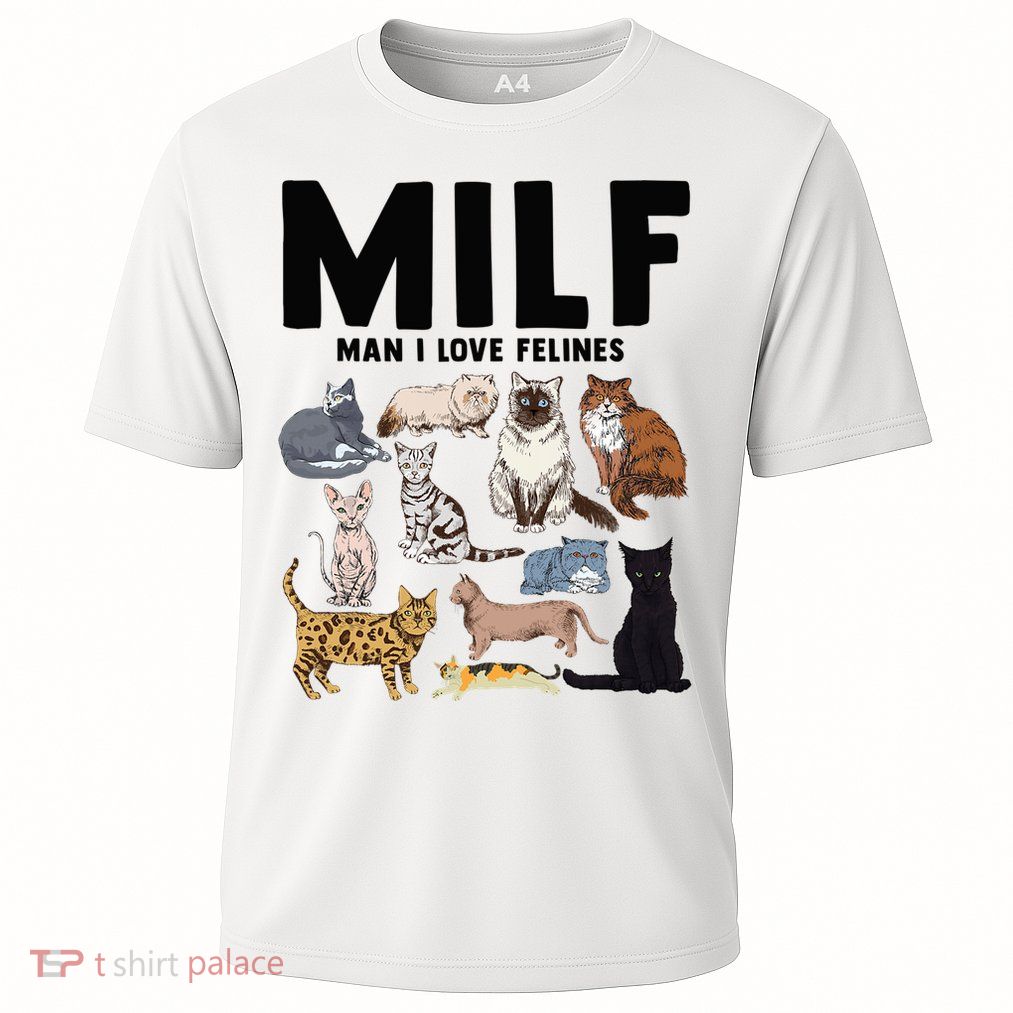 MILF Man I Love Felines Funny Cat Vintage Performance Shirt