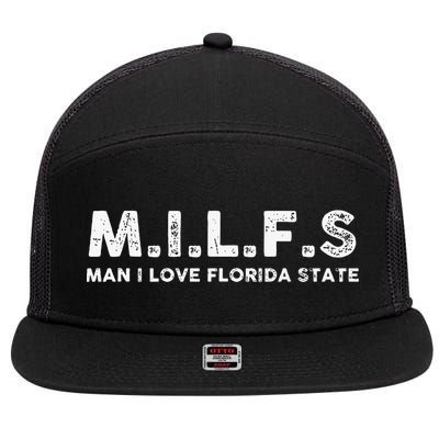 MILFS Man I Love Florida States Vintage 7 Panel Mesh Trucker Snapback Hat