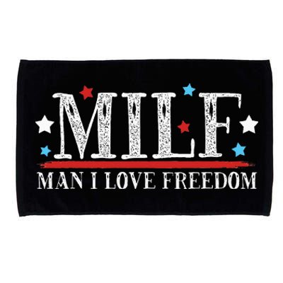 MILF Man I Love Freedom Funny Patriotic 4th Of July Funny Microfiber Hand Towel