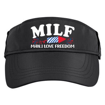 Milf Man I Love Freedom Funny 4th Of July Adult Drive Performance Visor