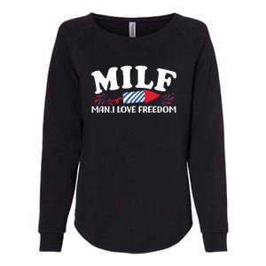 Milf Man I Love Freedom Funny 4th Of July Womens California Wash Sweatshirt