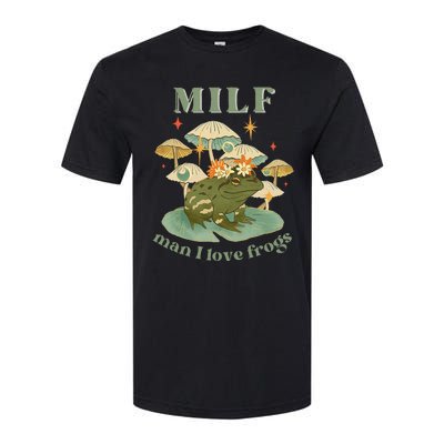 Milf Man I Love Frogs Vintage Retro Frog And Fungi Mushroom Softstyle® CVC T-Shirt