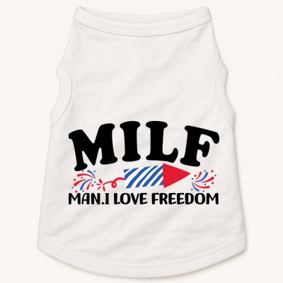 Milf Man I Love Freedom Funny 4th Of July Doggie Tank