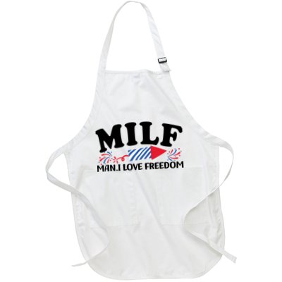 Milf Man I Love Freedom Funny 4th Of July Apron