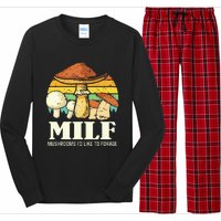 Milf Mushrooms ID Like To Forage Funny Saying Long Sleeve Pajama Set