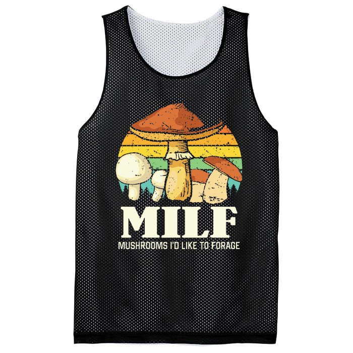 Milf Mushrooms ID Like To Forage Funny Saying Mesh Reversible Basketball Jersey Tank