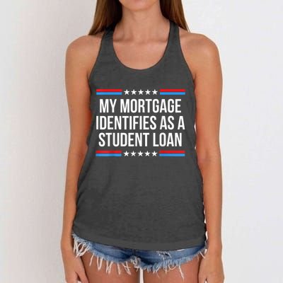 My Mortgage Identifies As A Student Loan Cancel Student Debt Women's Knotted Racerback Tank