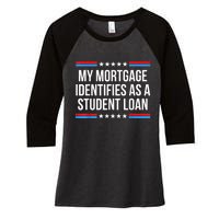 My Mortgage Identifies As A Student Loan Cancel Student Debt Women's Tri-Blend 3/4-Sleeve Raglan Shirt