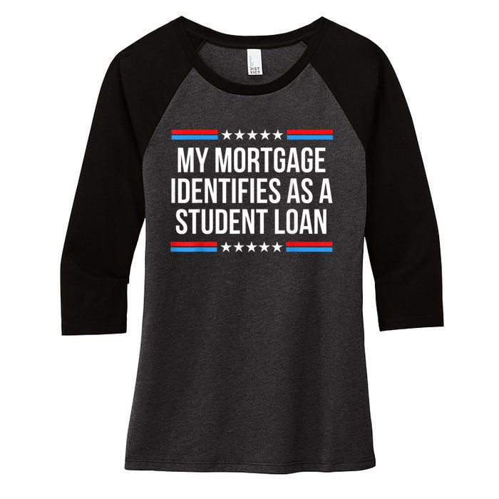 My Mortgage Identifies As A Student Loan Cancel Student Debt Women's Tri-Blend 3/4-Sleeve Raglan Shirt