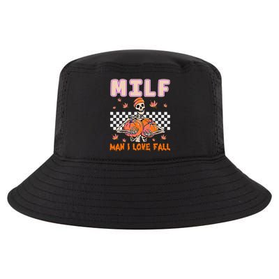 MILF Man I Love Fall Funny Skeleton Pumpkin Halloween Season Cool Comfort Performance Bucket Hat