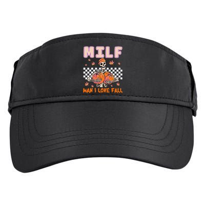 MILF Man I Love Fall Funny Skeleton Pumpkin Halloween Season Adult Drive Performance Visor