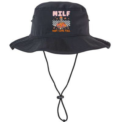 MILF Man I Love Fall Funny Skeleton Pumpkin Halloween Season Legacy Cool Fit Booney Bucket Hat