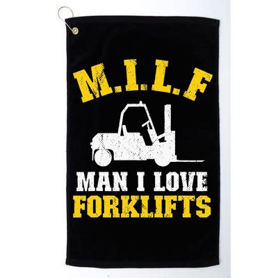 M.I.L.F Man I Love Forklifts Jokes Funny Forklift Driver Golf Towel