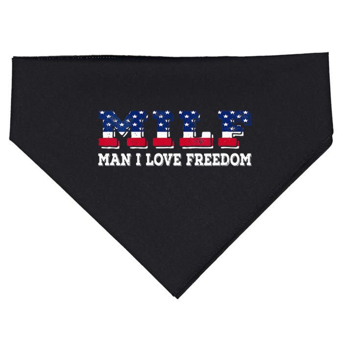 MILF Man I Love Freedom Funny Patriotic USA-Made Doggie Bandana