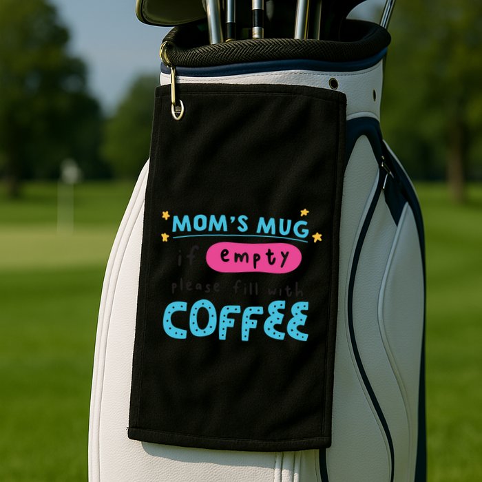 Mom's Mug Is Empty Please Fill With Coffee Golf Towel