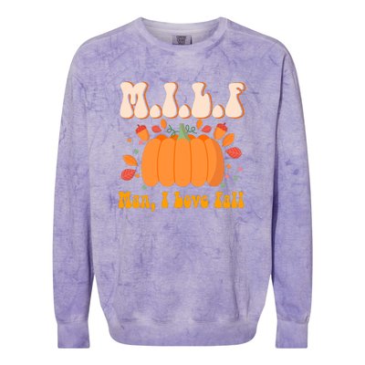 MILF Man I Love Fall Funny Pumpkin Autumn Lover Colorblast Crewneck Sweatshirt